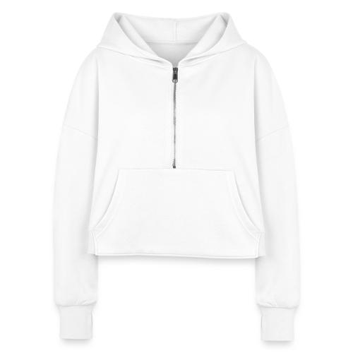 She Did That Large Design - Women's Half Zip Cropped Hoodie
