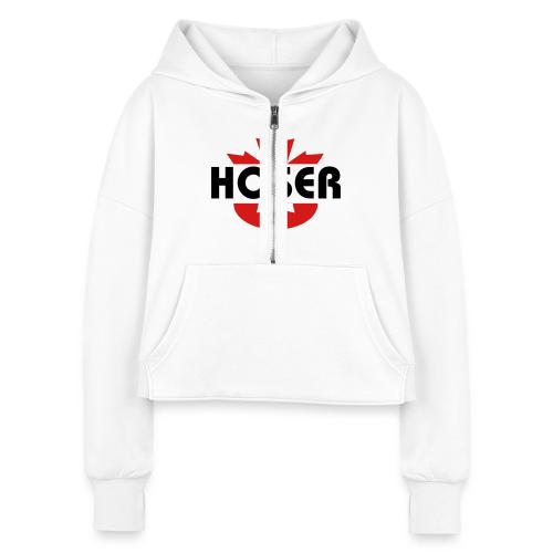 Hoser - Women's Half Zip Cropped Hoodie