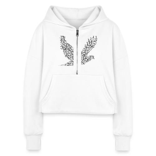 DOVE Peace in FLIGHT - Women's Half Zip Cropped Hoodie