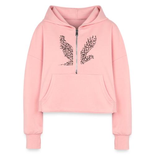 DOVE Peace in FLIGHT - Women's Half Zip Cropped Hoodie