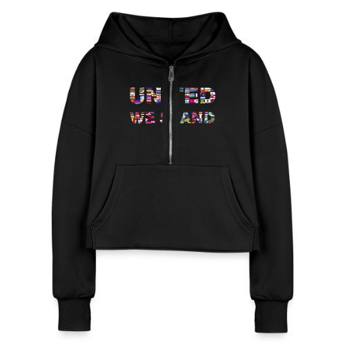 UNITED WE STAND - Women's Half Zip Cropped Hoodie