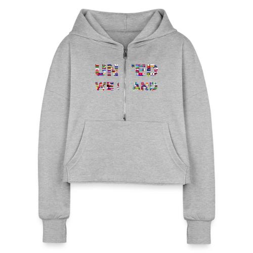 UNITED WE STAND - Women's Half Zip Cropped Hoodie