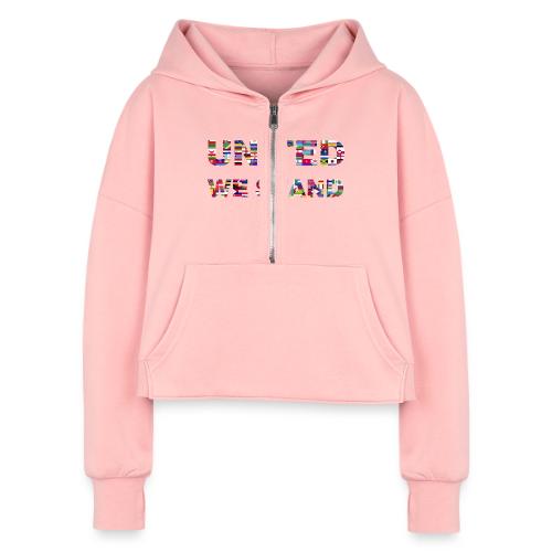 UNITED WE STAND - Women's Half Zip Cropped Hoodie