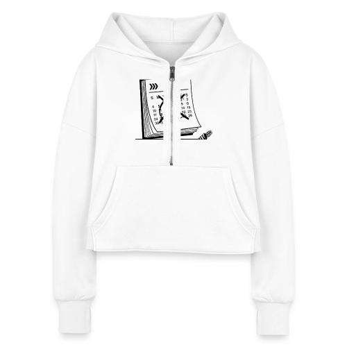 Countdown to Christmas T-Shirt - Women's Half Zip Cropped Hoodie