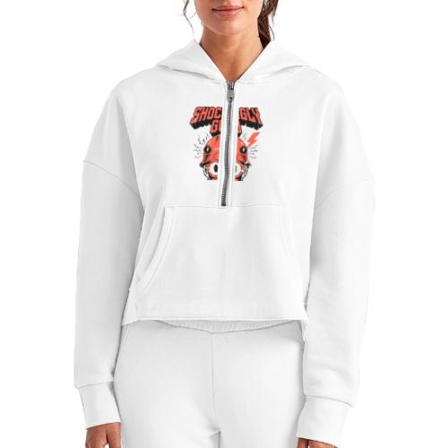 Funny Shockingly Good Electrician - Women's Half Zip Cropped Hoodie