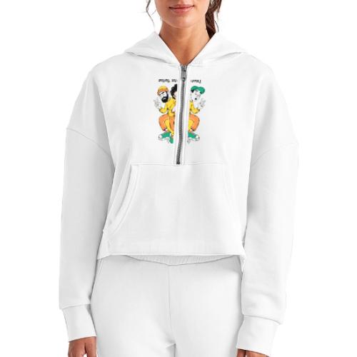 Legendary Broke Crew Retro - Women's Half Zip Cropped Hoodie