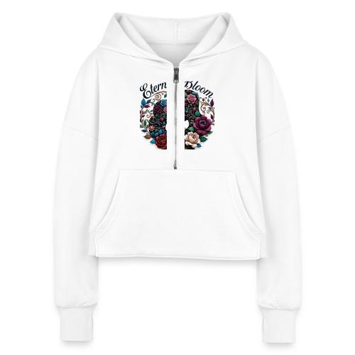 Eternal Bloom Embrace T-Shirt - Women's Half Zip Cropped Hoodie