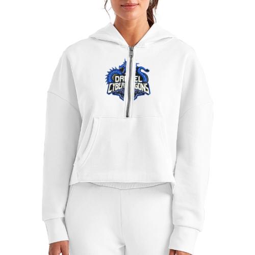 Blue Team - Women's Half Zip Cropped Hoodie