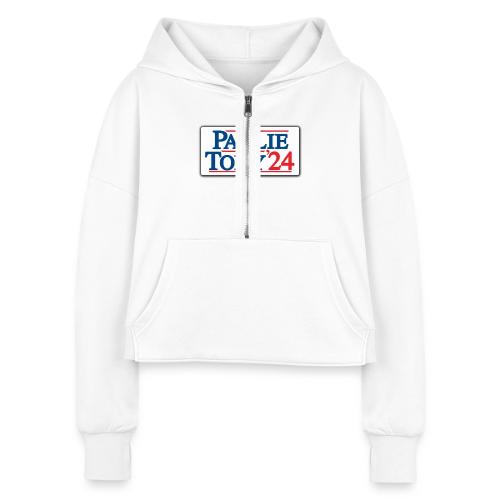 Paulie & Tony for Co-President 2024 - Women's Half Zip Cropped Hoodie