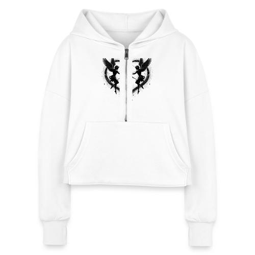 Intricate Affection T-Shirt - Women's Half Zip Cropped Hoodie