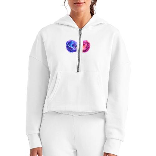 Atom - Women's Half Zip Cropped Hoodie