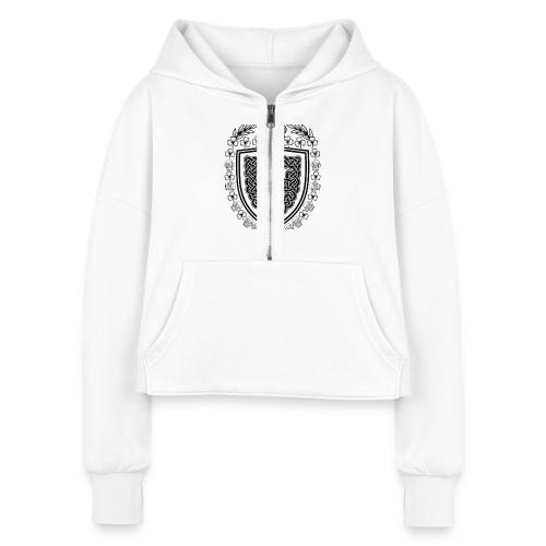 Celtic Knot T-Shirt, Symmetrical Shield - Women's Half Zip Cropped Hoodie