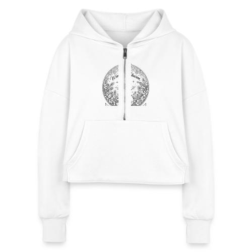 Festive Snowman T-Shirt - Women's Half Zip Cropped Hoodie