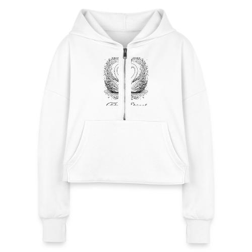 Poetic Swan T-Shirt - Women's Half Zip Cropped Hoodie