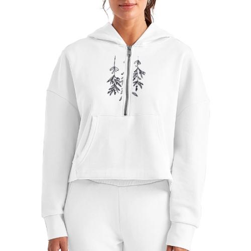 Mistletoe - Women's Half Zip Cropped Hoodie