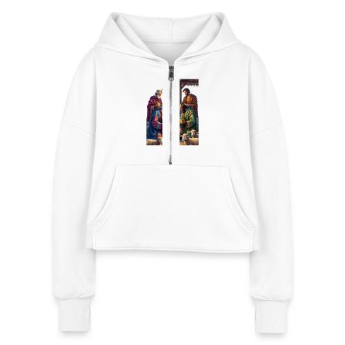 Three Wise Men T-Shirt - Women's Half Zip Cropped Hoodie