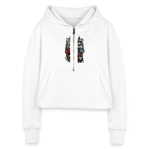 Nostalgic Santa T-Shirt - Women's Half Zip Cropped Hoodie
