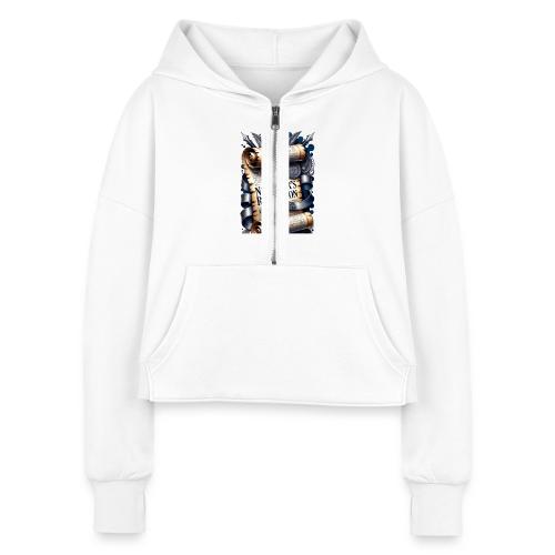 New Year's Resolution T-Shirt - Women's Half Zip Cropped Hoodie