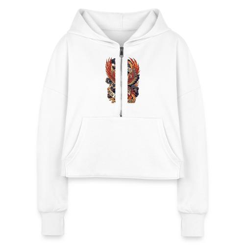 Phoenix New Year T-Shirt - Women's Half Zip Cropped Hoodie