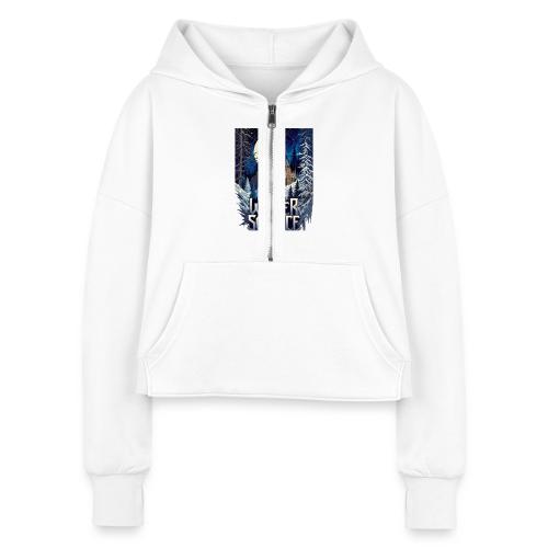 Gothic Solstice T-Shirt, Premium - Women's Half Zip Cropped Hoodie