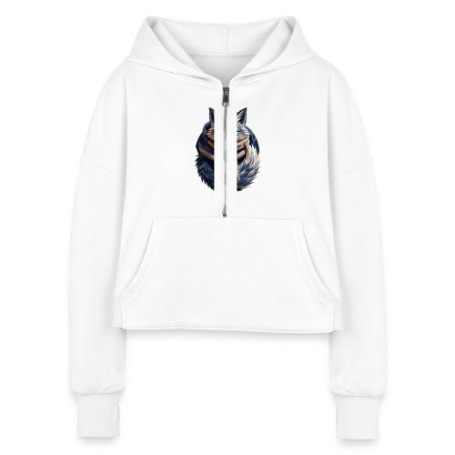 Hygge Ember Fox T-Shirt - Women's Half Zip Cropped Hoodie