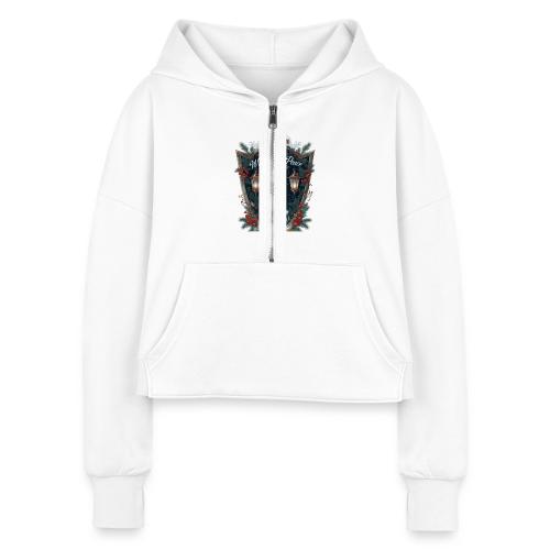 Wintering in Peace (No Visitors) T-Shirt - Women's Half Zip Cropped Hoodie