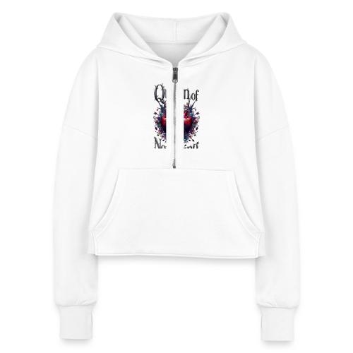 Queen of Not Caring T-Shirt - Women's Half Zip Cropped Hoodie