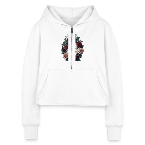 Eternal Bloom Timeless Love Entwined Hearts T-Shir - Women's Half Zip Cropped Hoodie