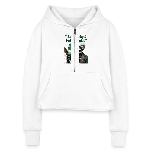 Lucky Skeleton Stout T-Shirt - Women's Half Zip Cropped Hoodie
