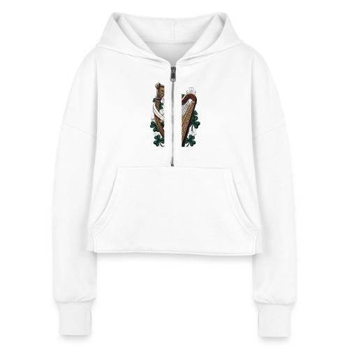 Emerald Harp Shenanigans T-Shirt - Women's Half Zip Cropped Hoodie