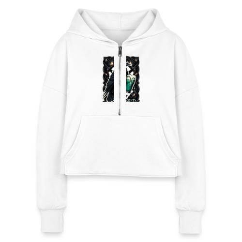 Sarcastic Raven Shenanigans Tee - Women's Half Zip Cropped Hoodie