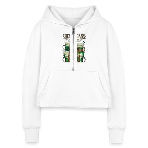 Worth a Shot Lantern Toast Graphic Tee - Women's Half Zip Cropped Hoodie