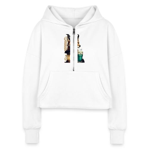 Sly Fox One More Round Tee - Women's Half Zip Cropped Hoodie
