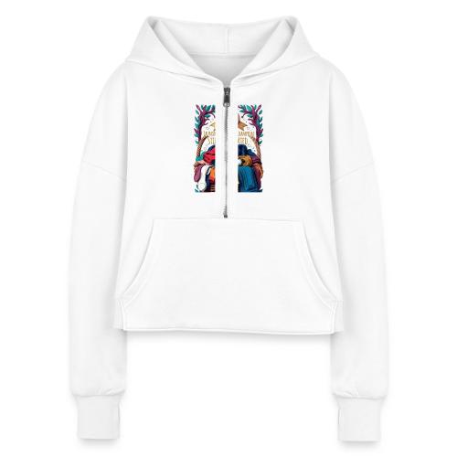 Laundry Mountain Champion Tee | Still Undefeated - Women's Half Zip Cropped Hoodie