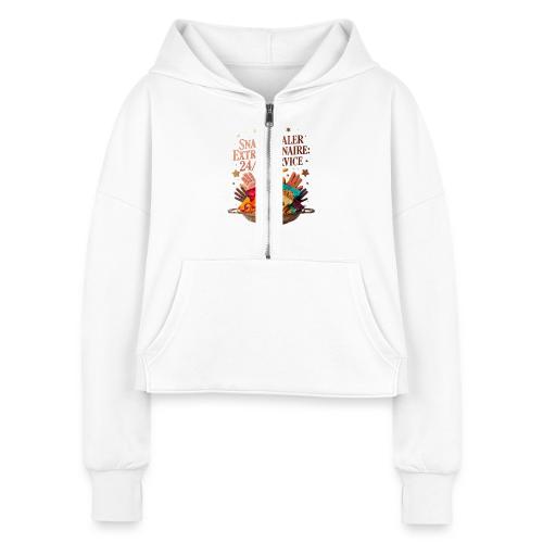 Snack Dealer Extraordinaire Tee, Mum Gift - Women's Half Zip Cropped Hoodie