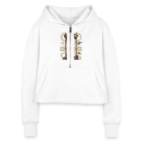 Screen Time Referee T Shirt, Fair Play Enforcer - Women's Half Zip Cropped Hoodie