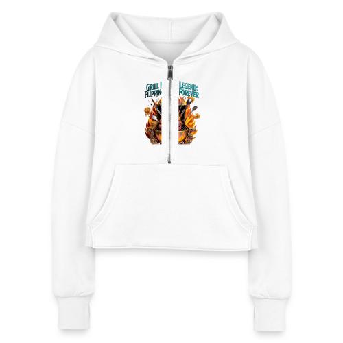 Grill Master Legend T Shirt - Women's Half Zip Cropped Hoodie