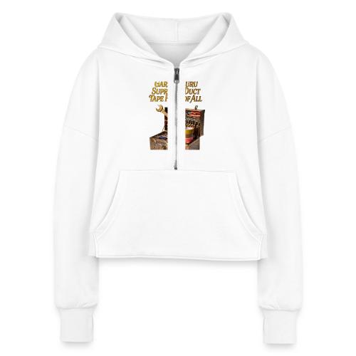 Garage Guru T Shirt - Women's Half Zip Cropped Hoodie