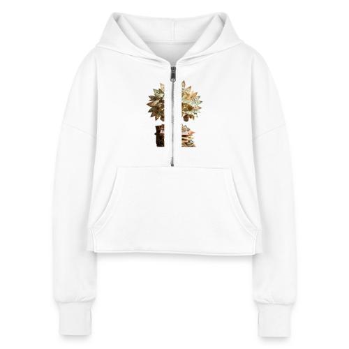 Dad Tax Collector T Shirt - Women's Half Zip Cropped Hoodie