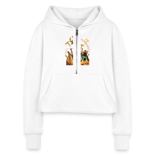 Tool Time Titan T Shirt, Funny Dad Gift - Women's Half Zip Cropped Hoodie