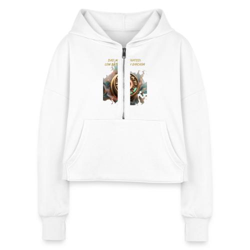 Dad Mode Activated T Shirt, Funny Dad Gift - Women's Half Zip Cropped Hoodie