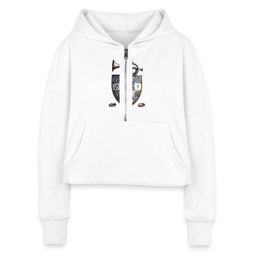Selective Hearing Expert Crest T Shirt - Women's Half Zip Cropped Hoodie