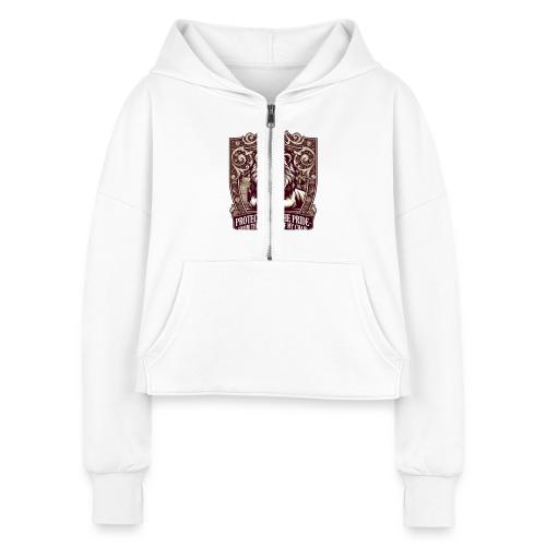 Protector of the Pride T Shirt, Sarcastic Dad Gif - Women's Half Zip Cropped Hoodie