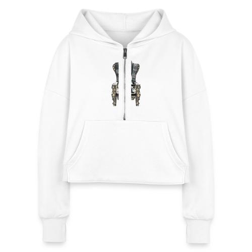 Remote Throne Procrastinator T Shirt, Dad Gift - Women's Half Zip Cropped Hoodie