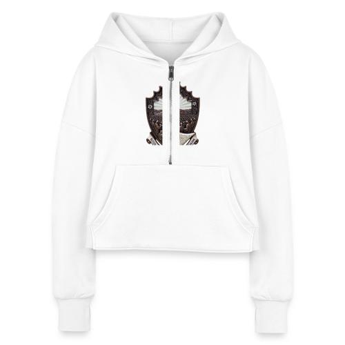 Sermon on the Mount T Shirt, Christian Faith Gift - Women's Half Zip Cropped Hoodie