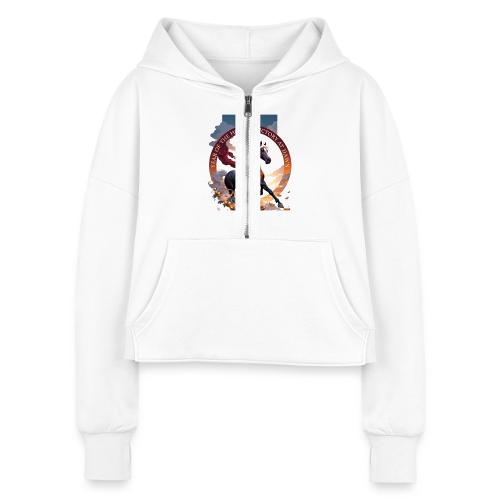 Year of the Horse Dawn T Shirt,Lunar New Year Gift - Women's Half Zip Cropped Hoodie