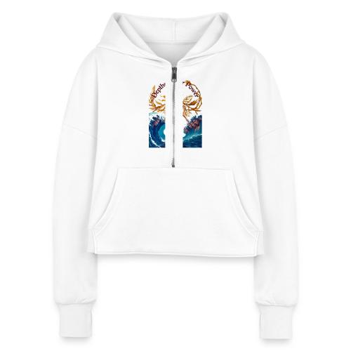 Women’s Day Tidal Sovereign T Shirt, Gift for Wife - Women's Half Zip Cropped Hoodie