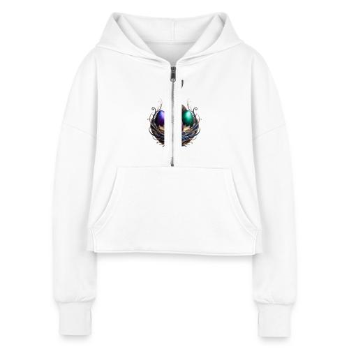 Easter Hatch Hope Nest Guardian T Shirt, Gift - Women's Half Zip Cropped Hoodie