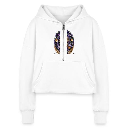 Easter Meadow Crown Renewal T Shirt, Spring Gift - Women's Half Zip Cropped Hoodie
