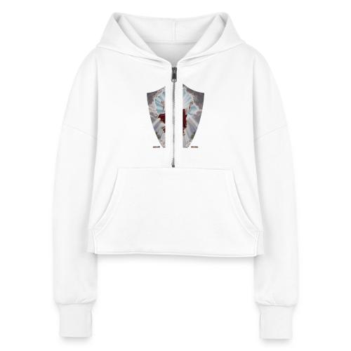Easter Ascended in Glory T Shirt,Resurrection Gift - Women's Half Zip Cropped Hoodie